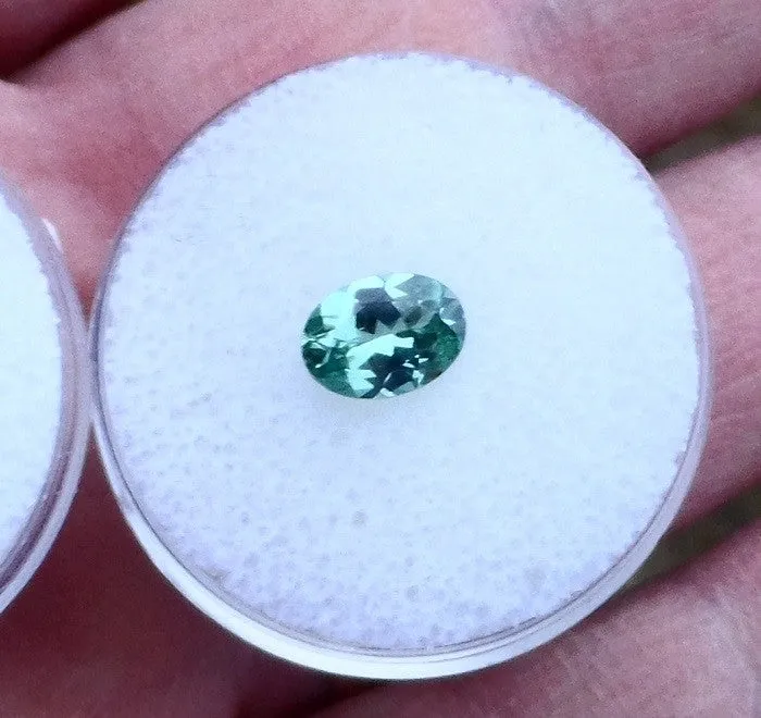 1.13 cts. RARE RIVER GREEN MONTANA SAPPHIRE