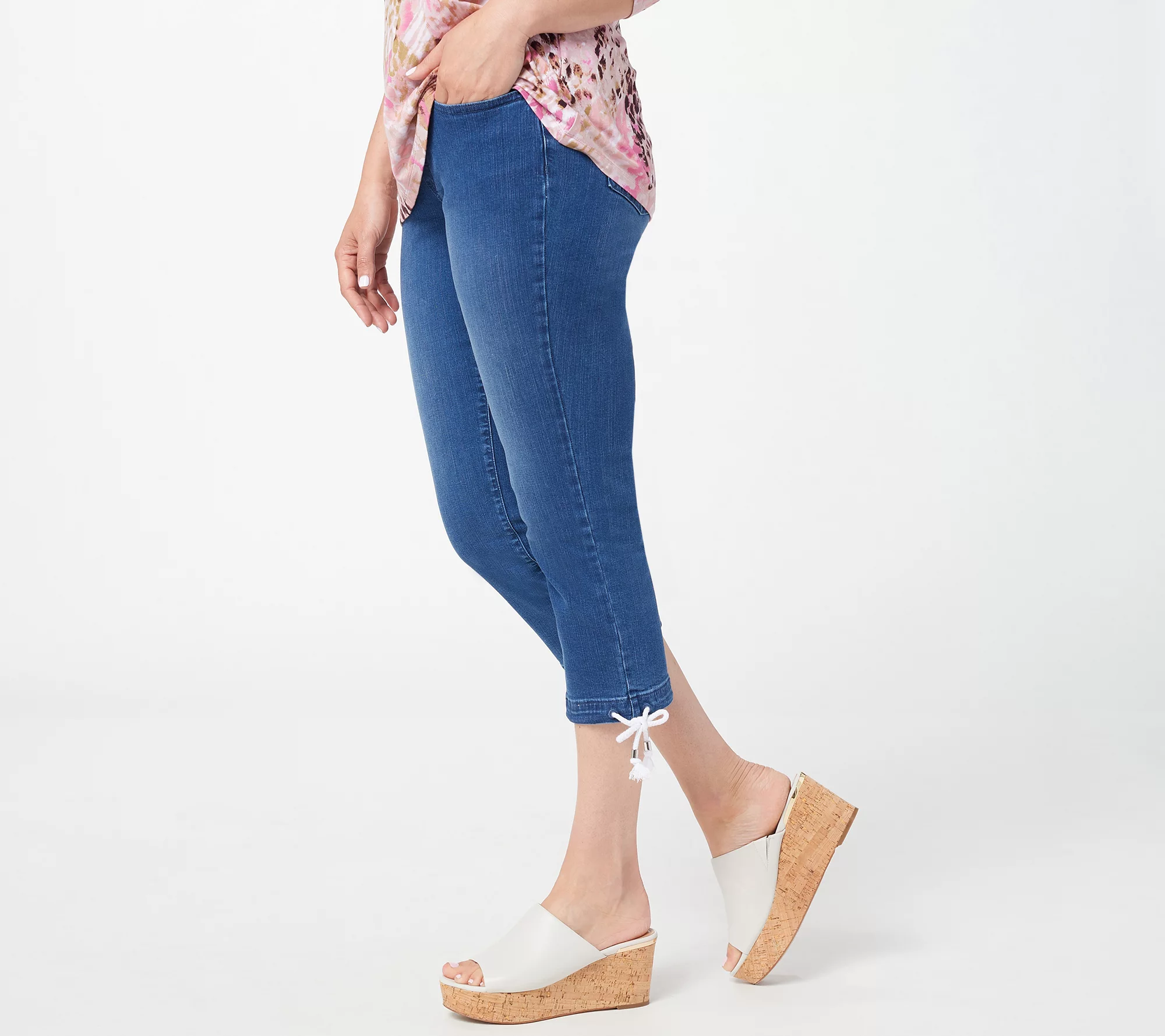 "As Is" Belle by Kim Gravel TripleLuxe Denim Pull-On Capri Jeans