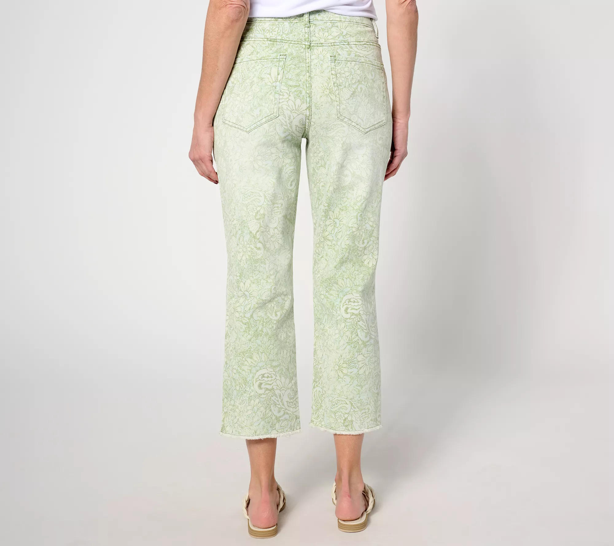 "As Is" LOGO by Lori Goldstein Regular Floral Printed Boyfriend Jeans