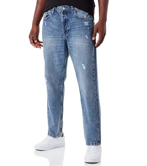 3er Pack ONLY & SONS Avi Cropped oder Edge Loose Fit weite Herren Jeans Hosen Mittel-Blau