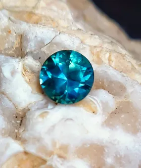 4.22ct INCREDIBLE BLUE GREEN ROUND MONTANA SAPPHIRE