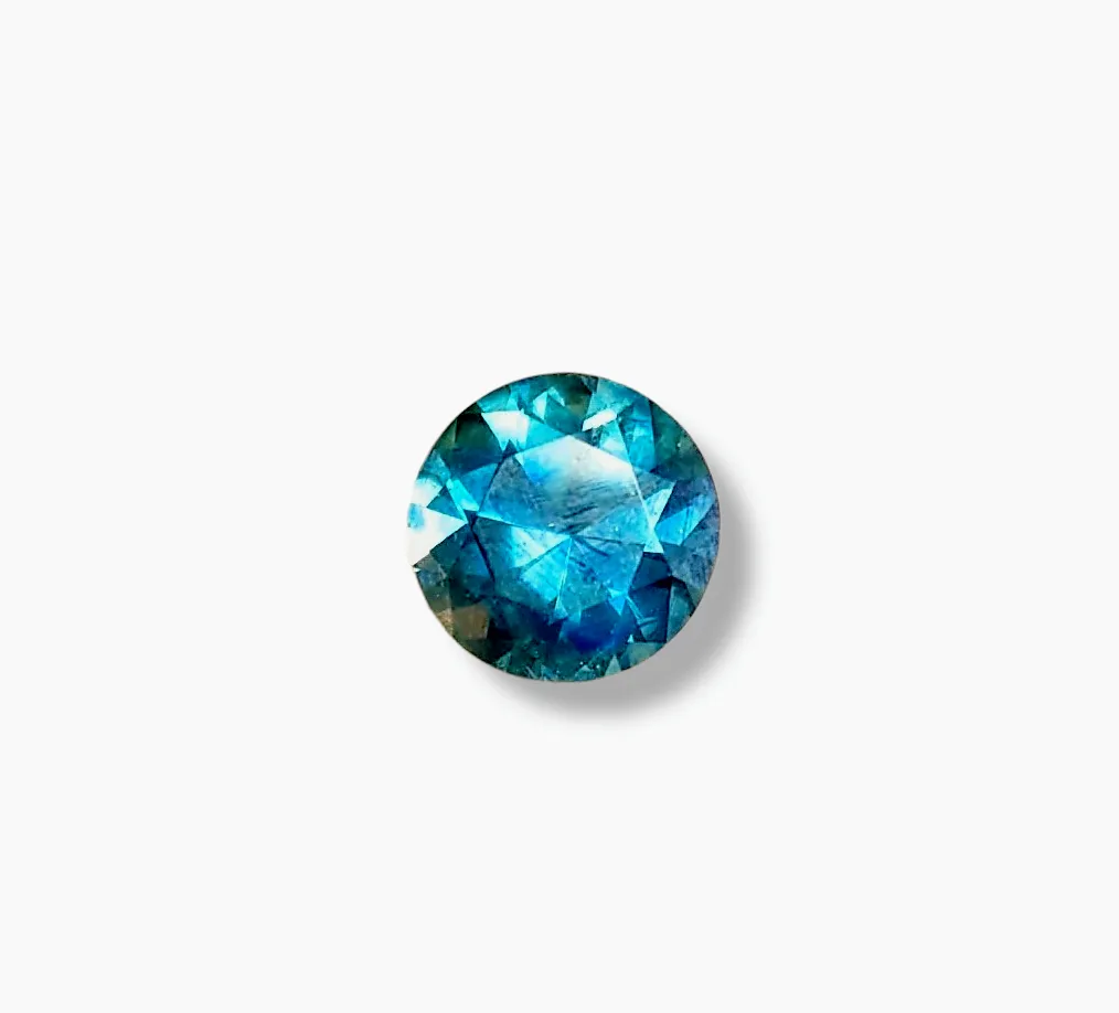 4.22ct INCREDIBLE BLUE GREEN ROUND MONTANA SAPPHIRE