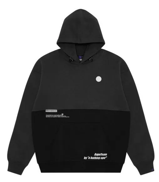 AAPE Moonface patch panelled hoodie