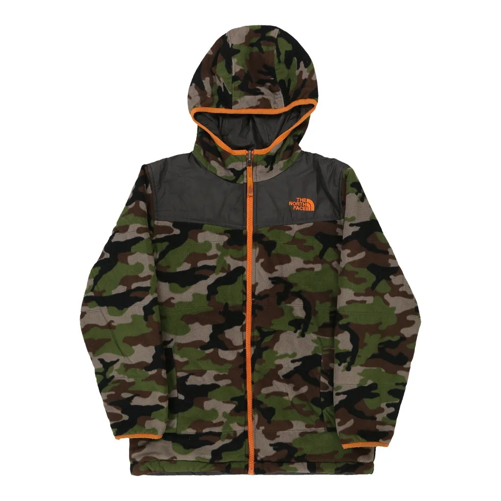 Age 10-12 The North Face Reversible Fleece Jacket - Medium Camo Polyester