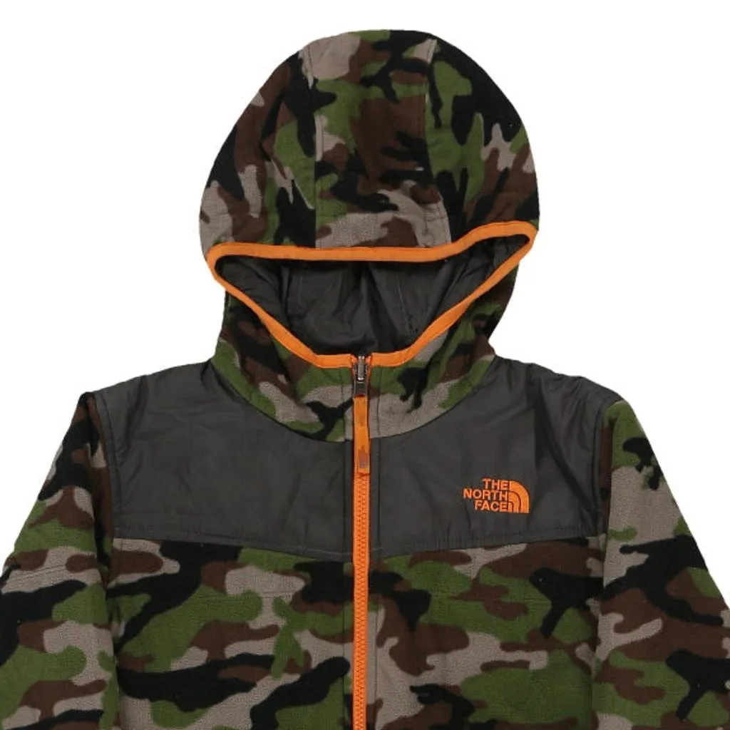 Age 10-12 The North Face Reversible Fleece Jacket - Medium Camo Polyester