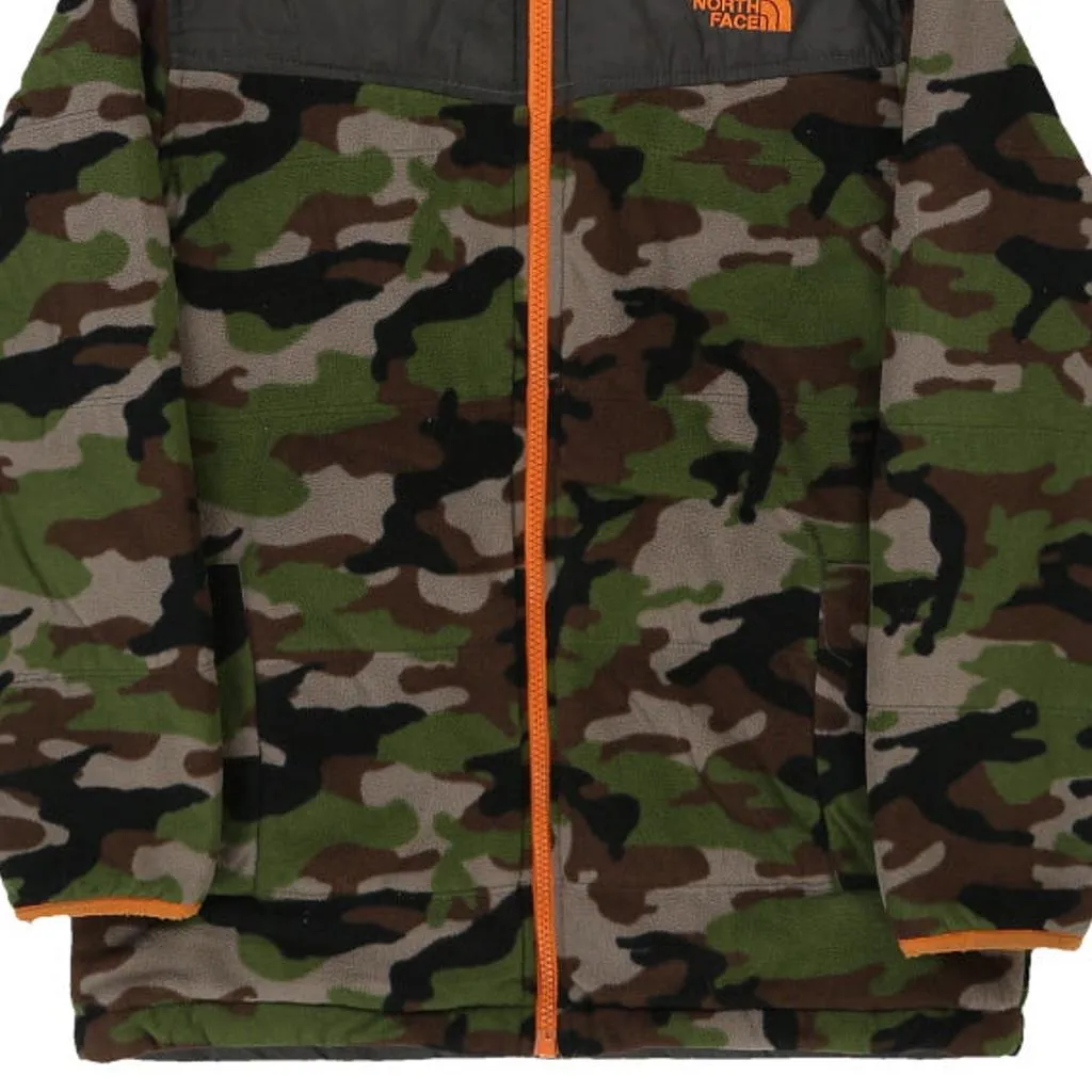 Age 10-12 The North Face Reversible Fleece Jacket - Medium Camo Polyester