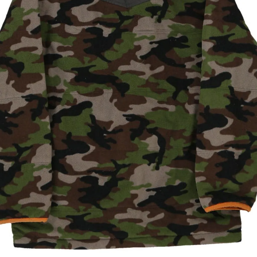 Age 10-12 The North Face Reversible Fleece Jacket - Medium Camo Polyester