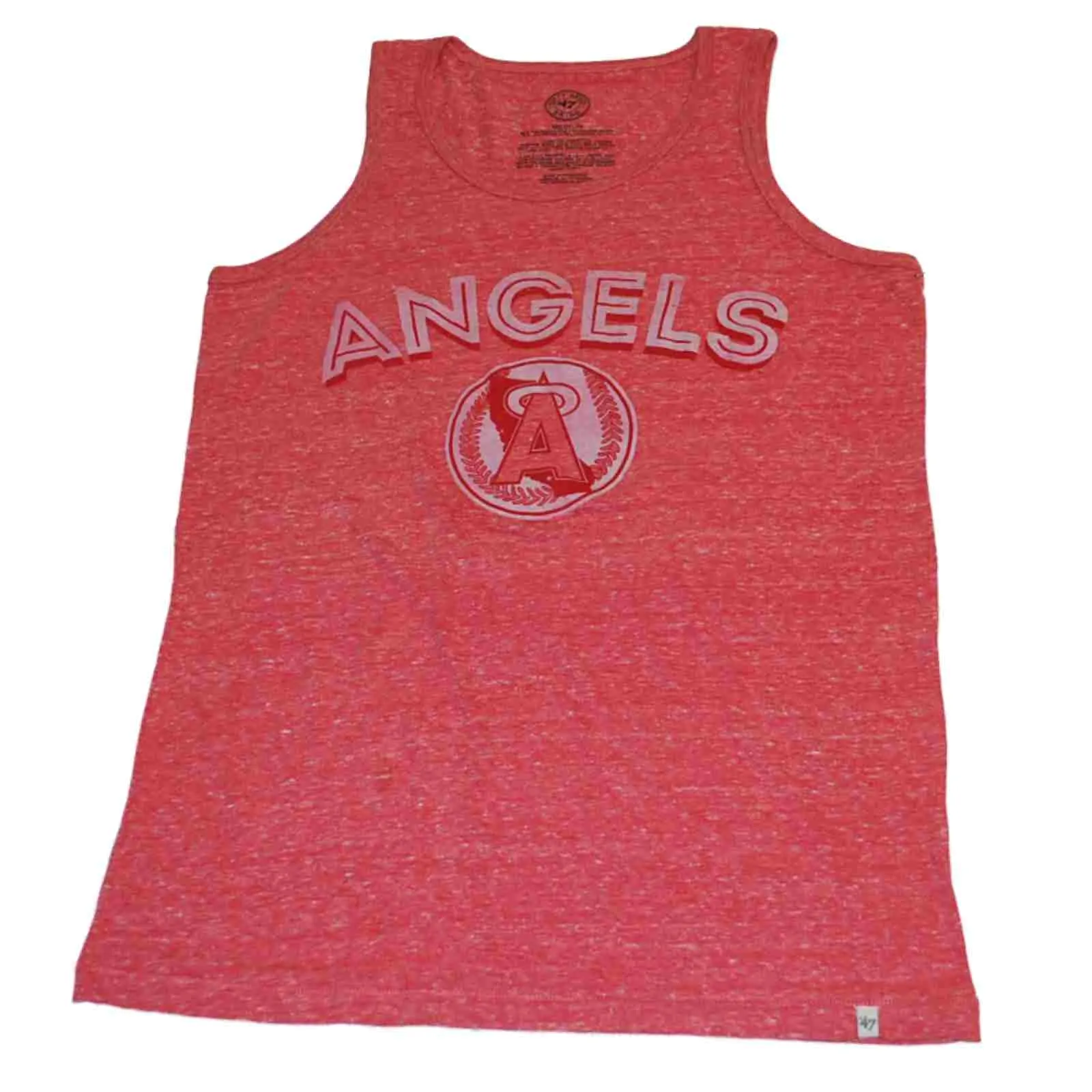 Anaheim Angels 47 Brand Men's Red Retro Logo Tri-Blend Sleeveless Tank Top (M)