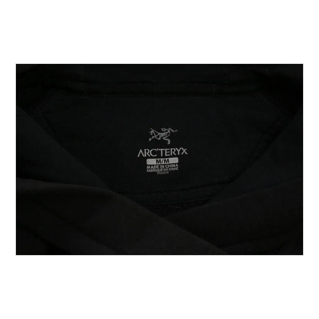 Arc'Teryx Embroidered Hoodie - Medium Black Cotton Blend