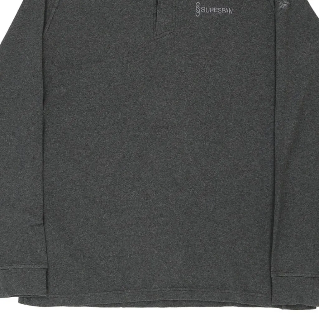 Arc'Teryx Long Sleeve T-Shirt - Large Grey Cotton Blend