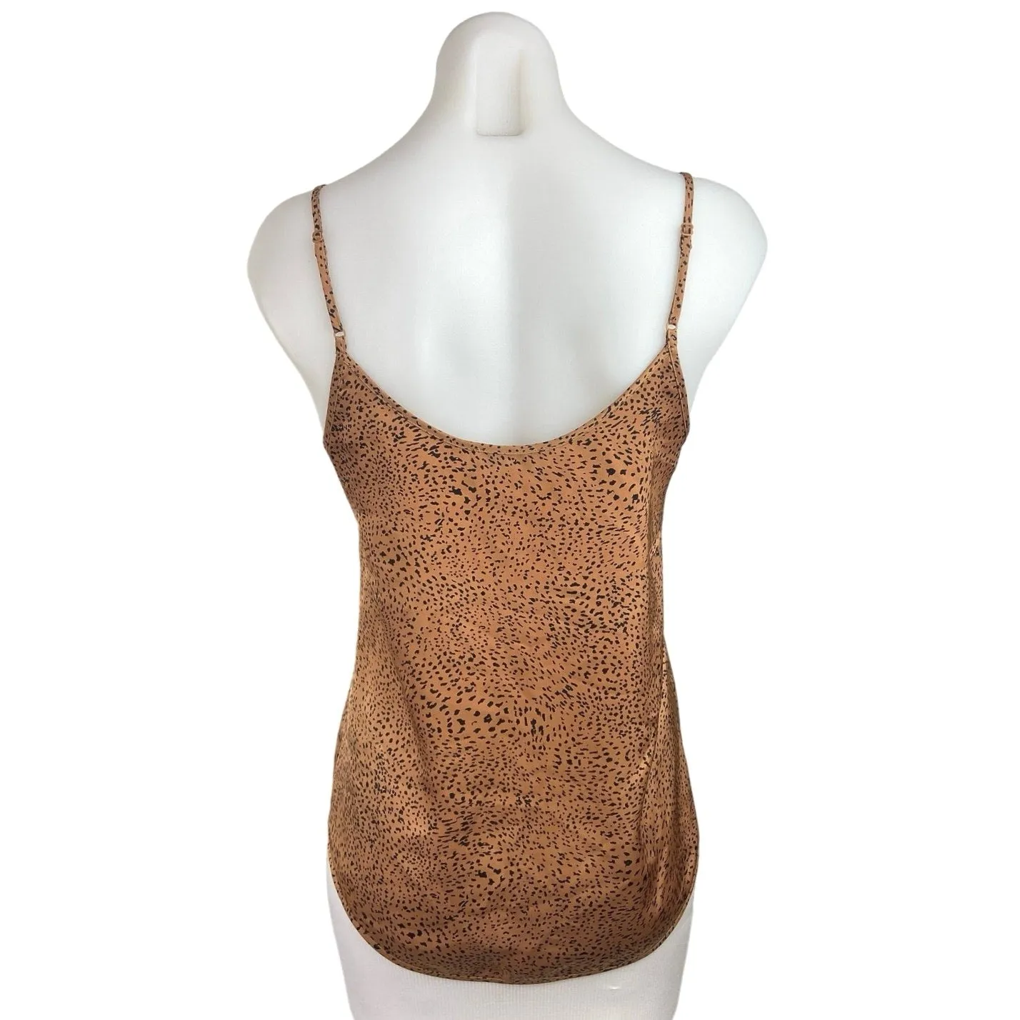 Aritzia Babaton Brown Black Cheetah V Neck Sleeveless Cami Tank Top Size XS