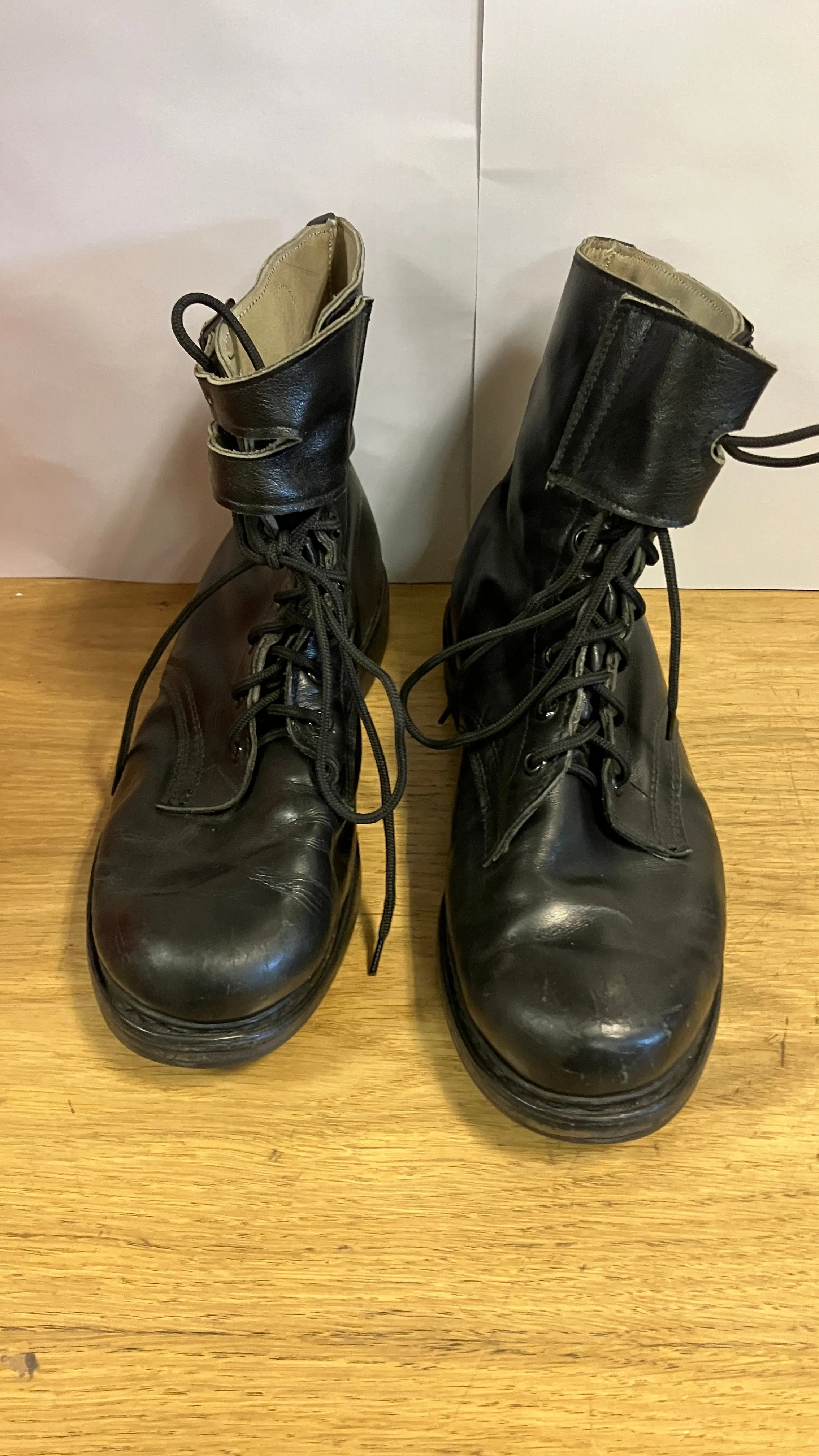 Austrian Army Black Leather Buckled Pilot Boots