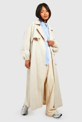 Balloon Sleeve Maxi Trench Coat