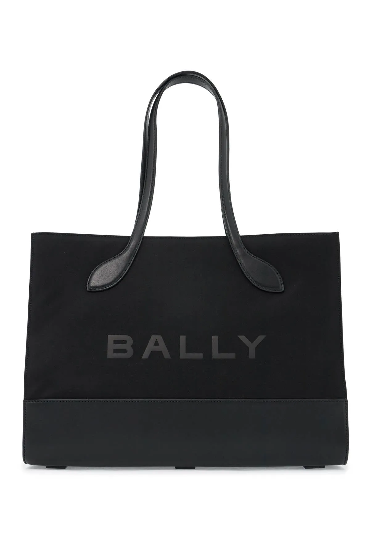 BALLY east/west nylon and leather tote bag