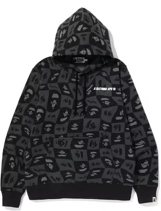 BAPE Distortion Pullover Hoodie Black