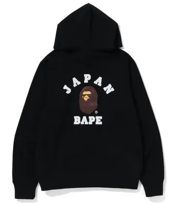 BAPE Japan College Pullover Hoodie Black