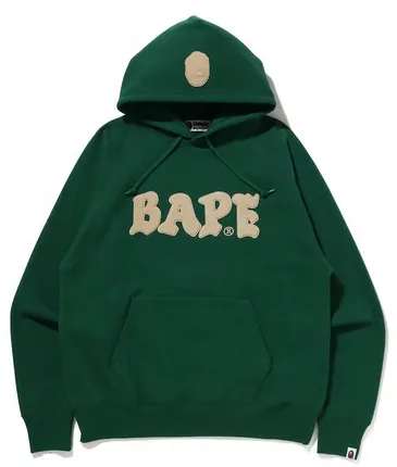 BAPE Logo Relaxed Fit Pullover Hoodie (FW2) Green