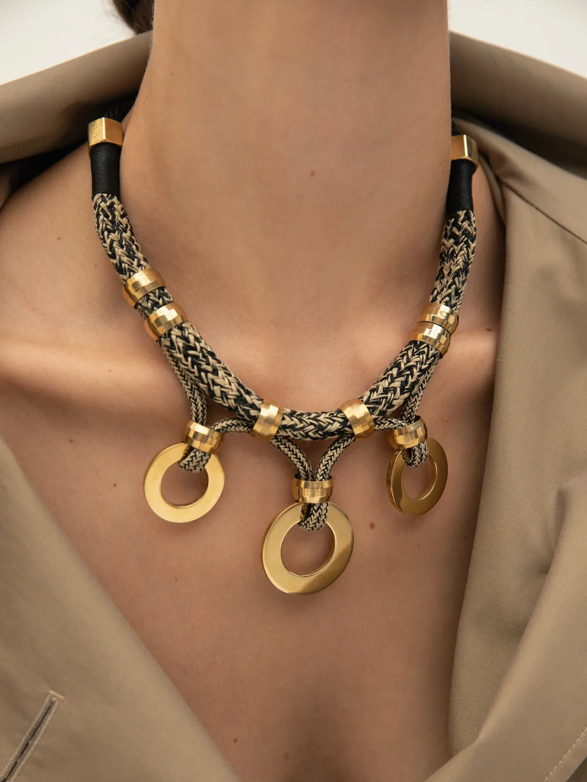 Beige & Black Belamor Necklace