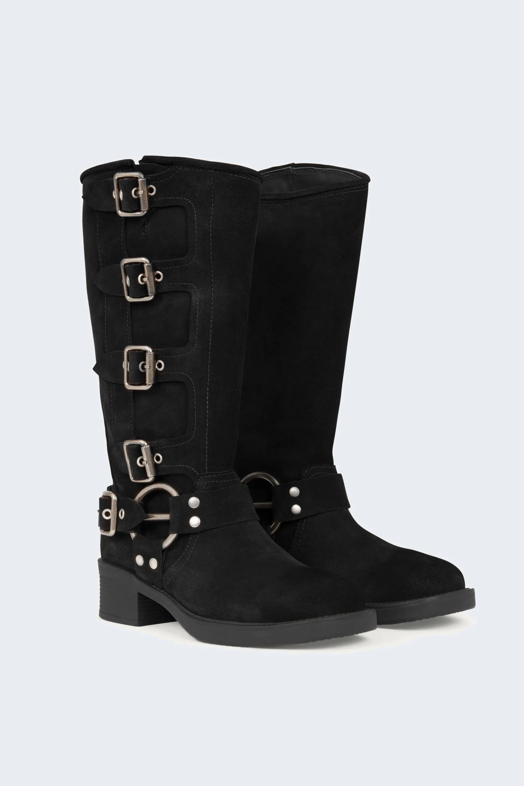 Billie Suede Buckle Boots