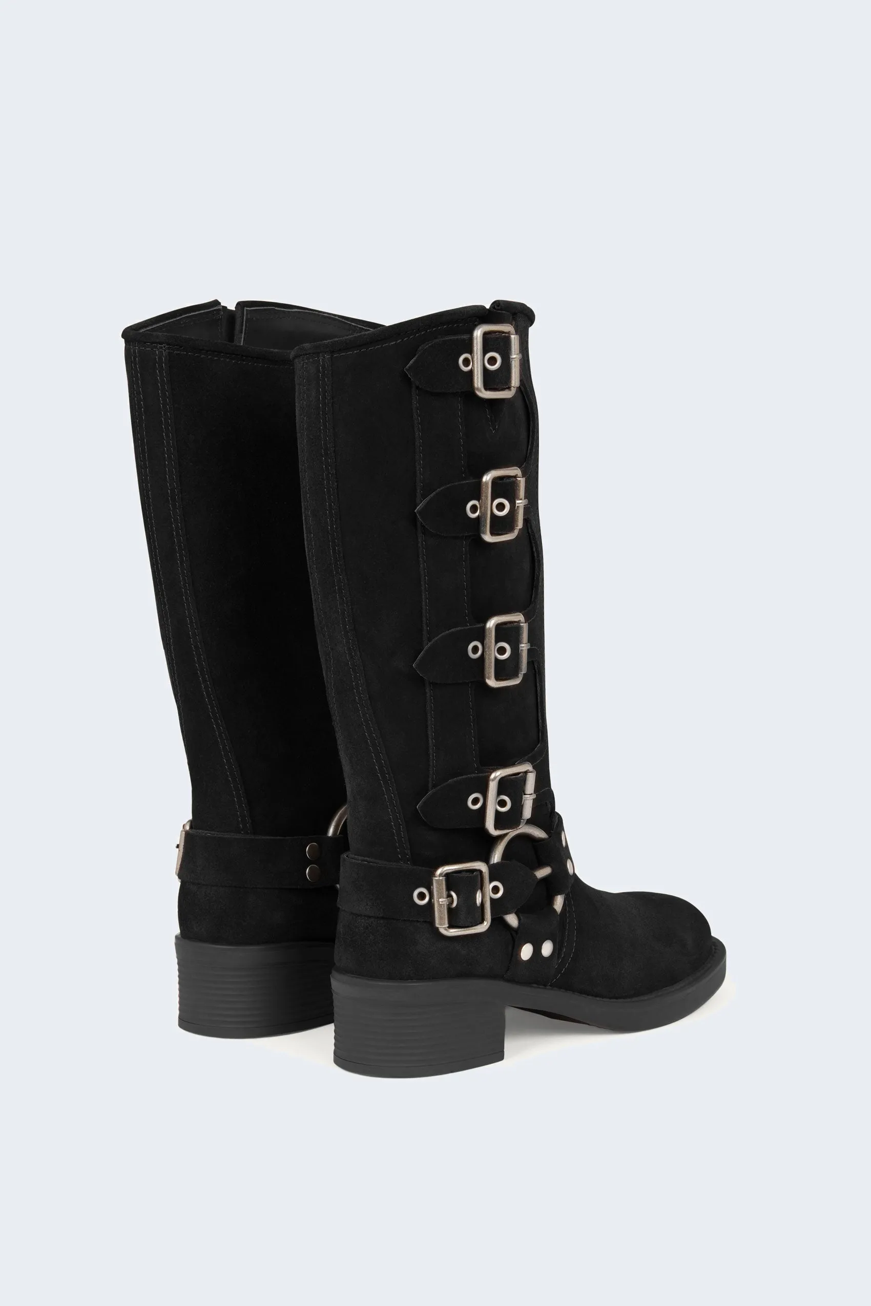 Billie Suede Buckle Boots