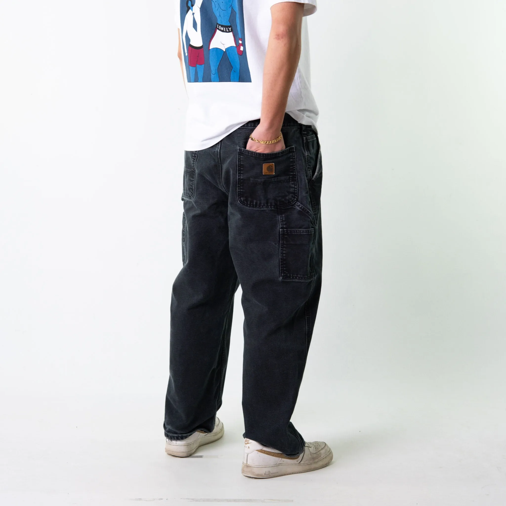 Black 90s Carhartt  Cargo Skater Trousers Pants Jeans (36x28)