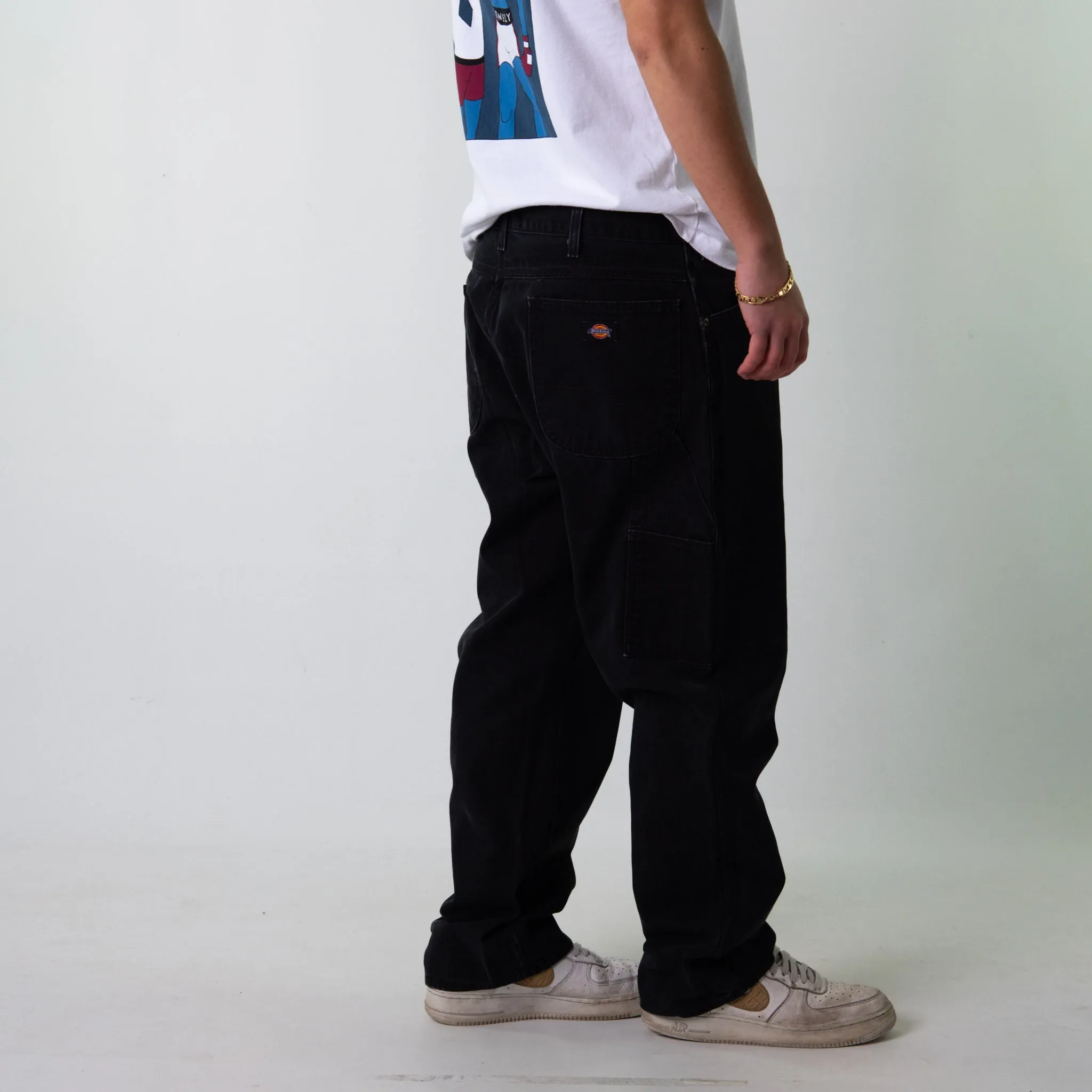 Black 90s Dickies  Cargo Skater Trousers Pants Jeans (38x30)