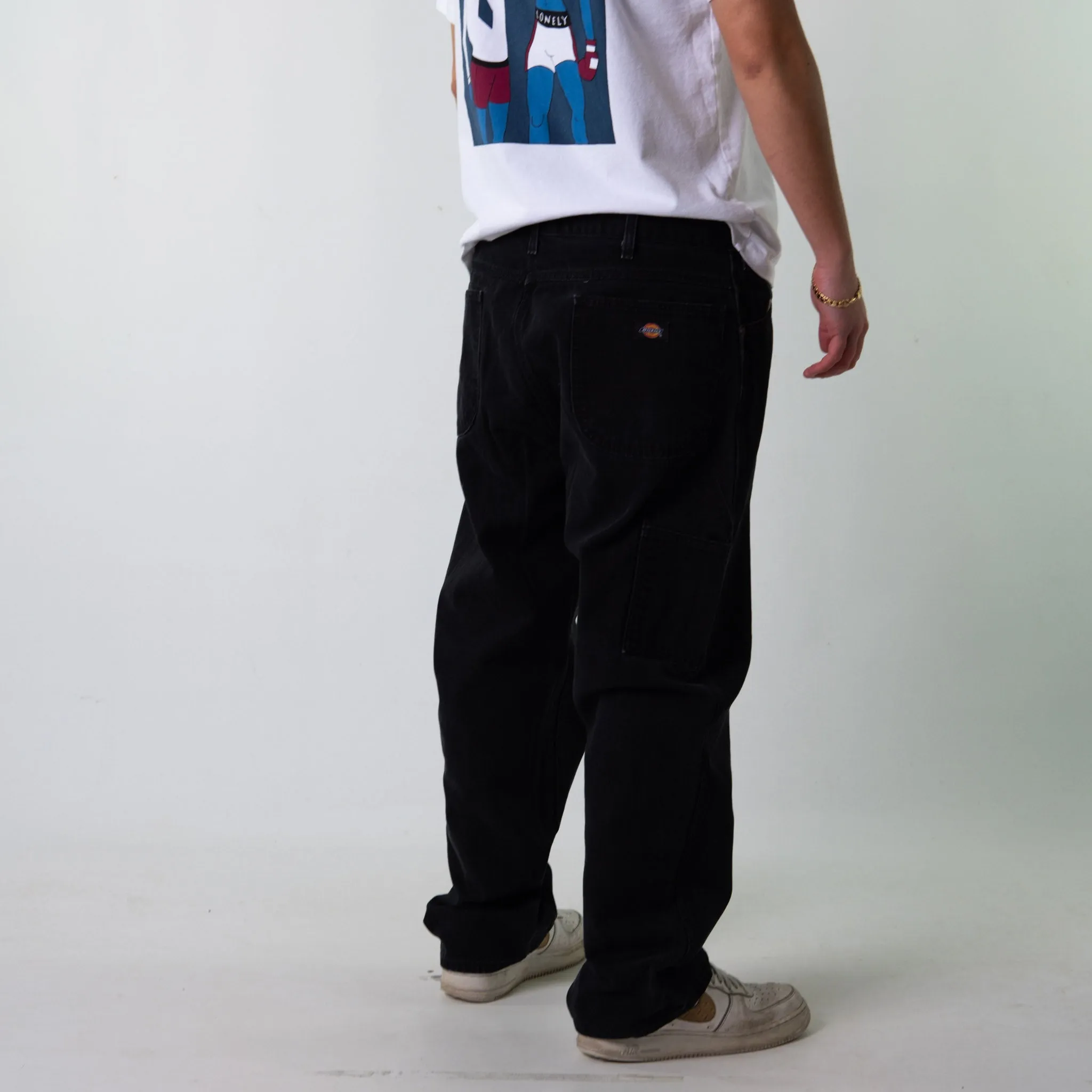 Black 90s Dickies  Cargo Skater Trousers Pants Jeans (38x30)