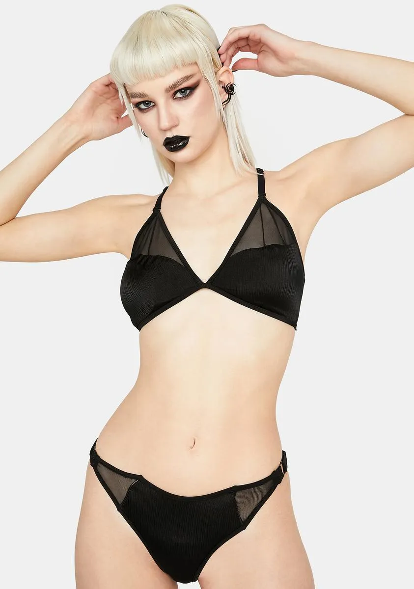 Black Mesh Bikini Set-