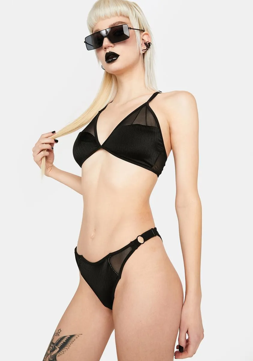 Black Mesh Bikini Set-