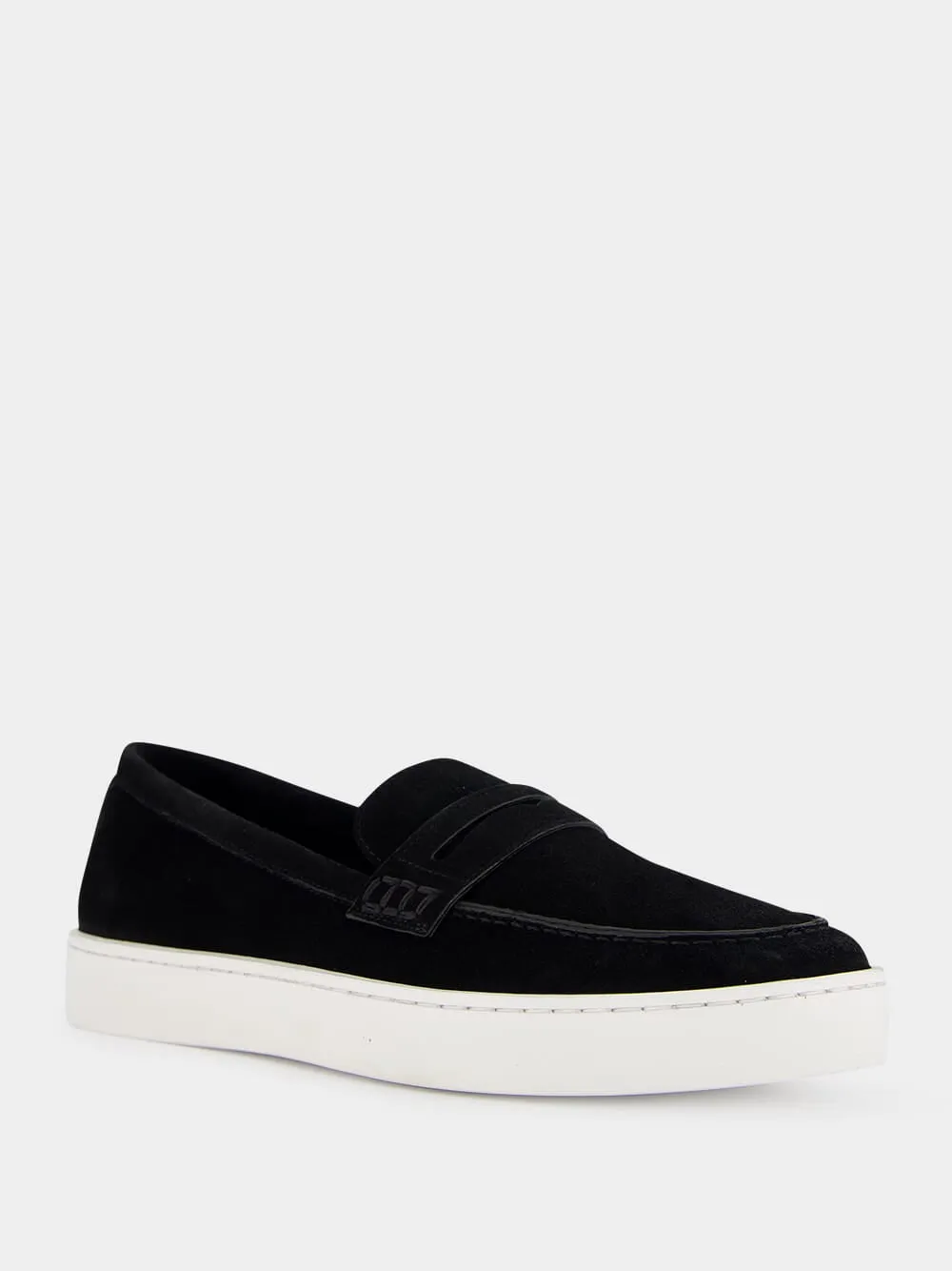 Black Suede Slip-On Loafers