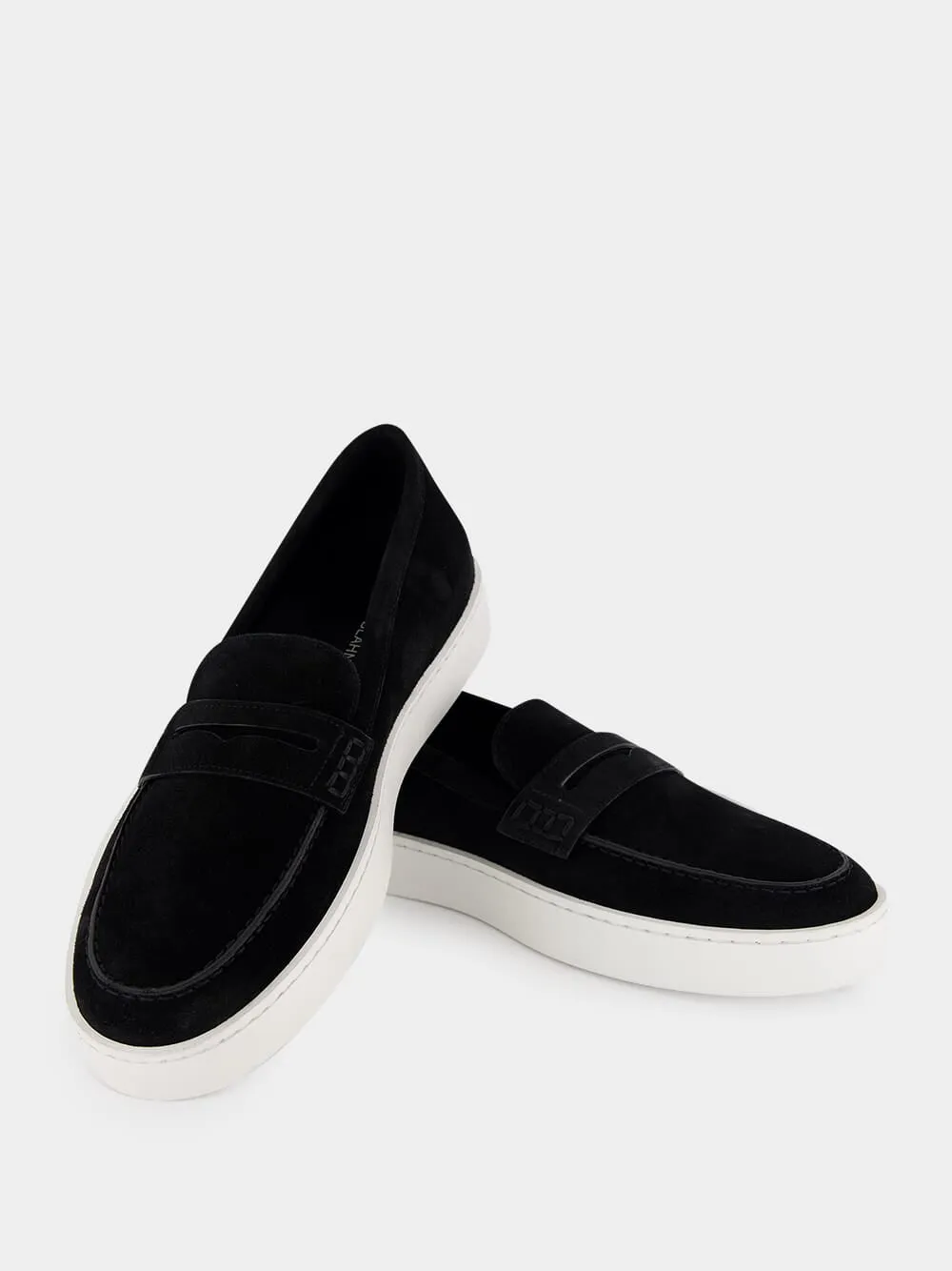 Black Suede Slip-On Loafers