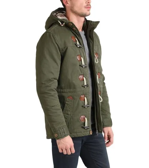 BLEND Herren Parka Dufflecoat mit warmer Fütterung Kenthon Khaki