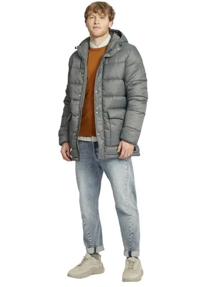 BLEND men s winter parka quilted jacket with light filling Hollang grey