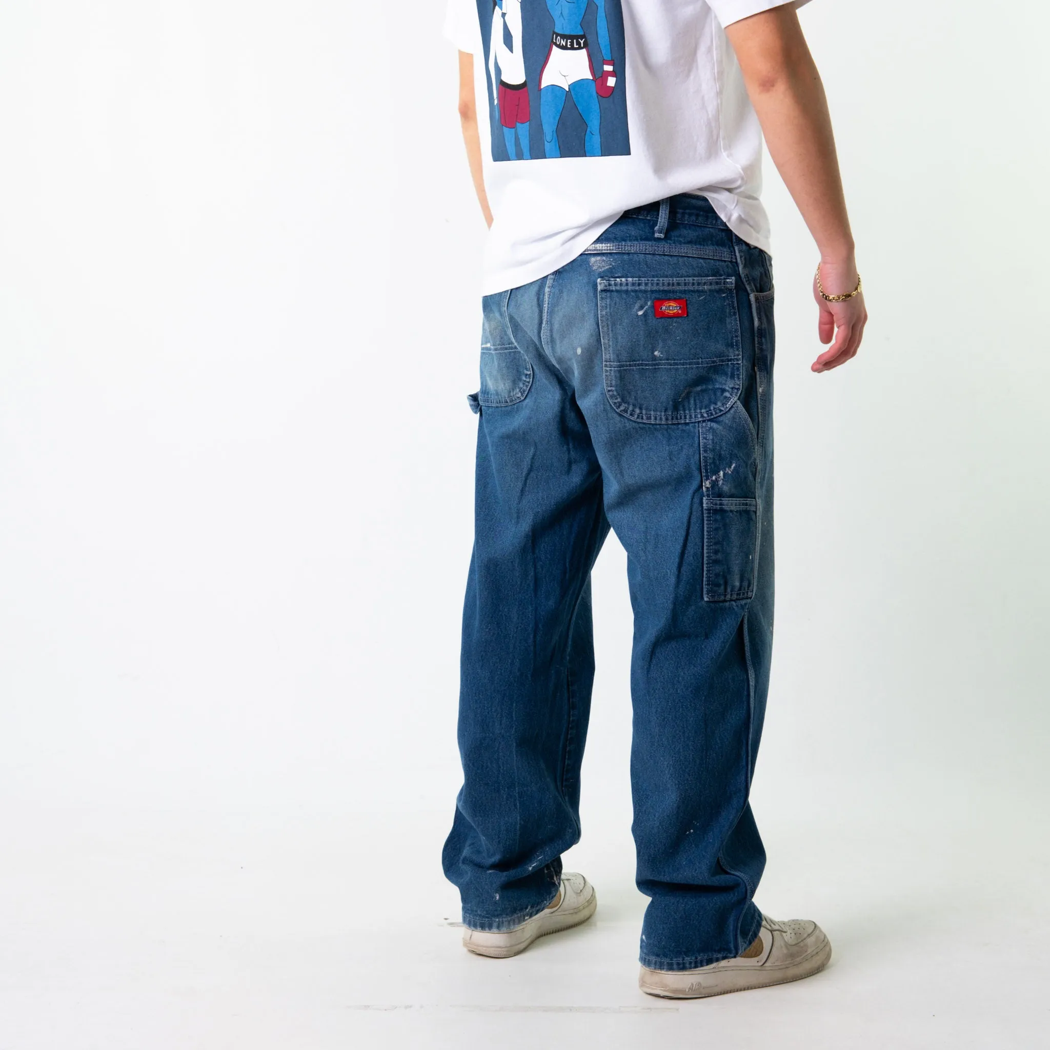 Blue 90s Dickies  Cargo Skater Trousers Pants Jeans (36x30)