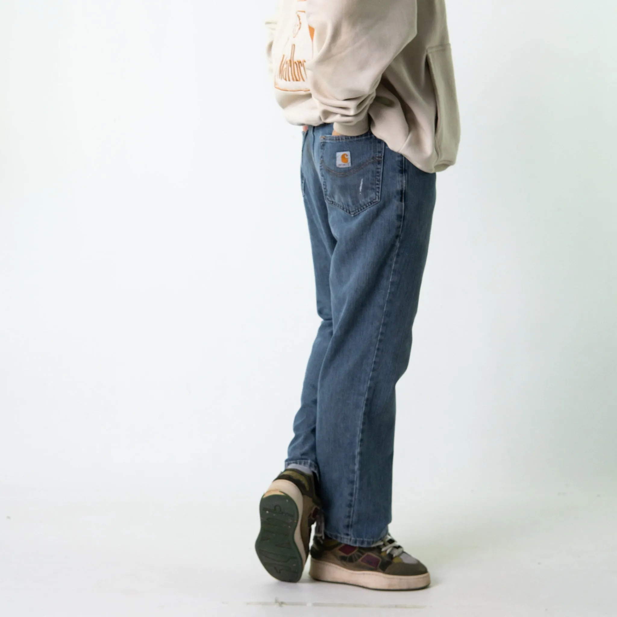 Blue Denim 90s Carhartt  Cargo Skater Trousers Pants Jeans (32x30)