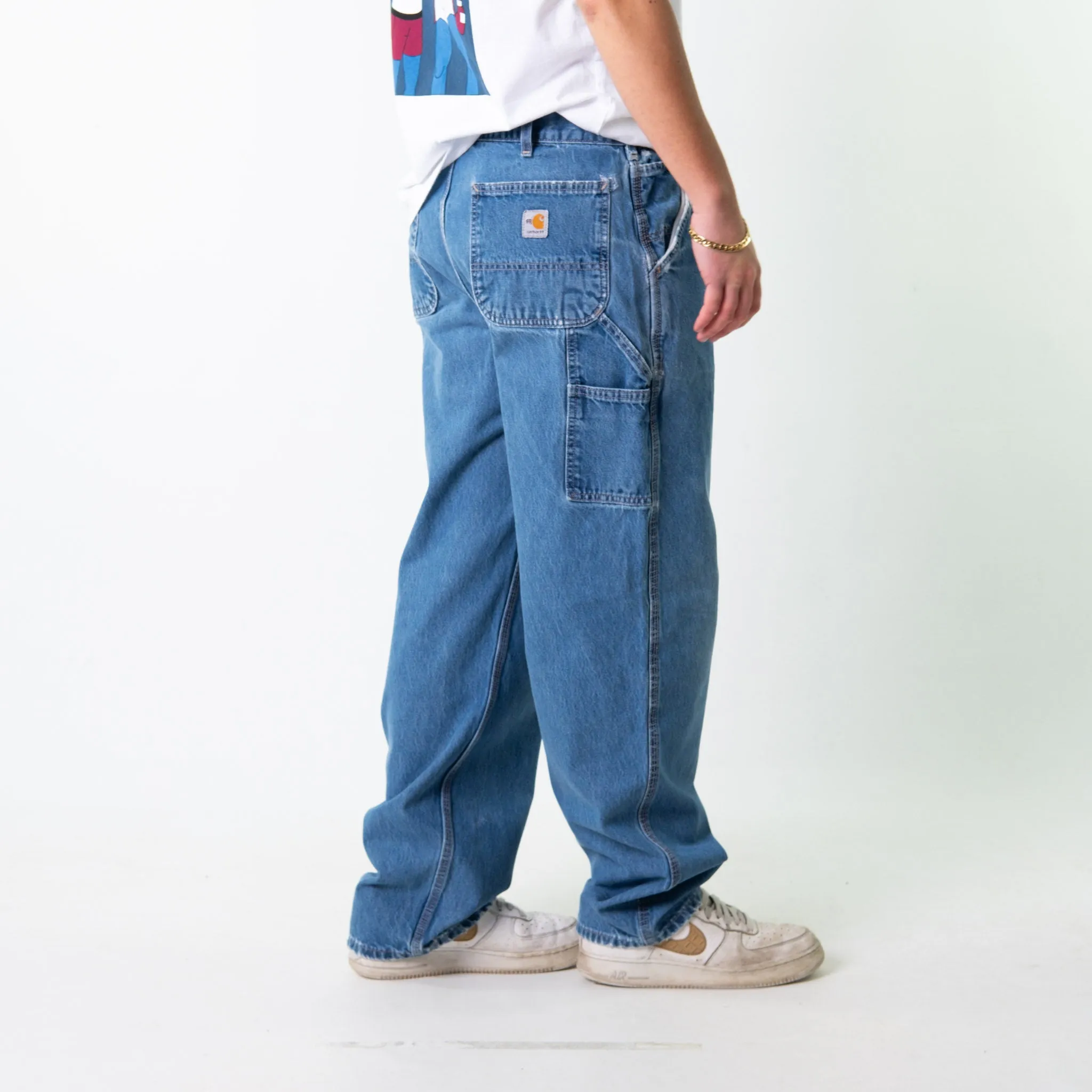 Blue Denim 90s Carhartt  Cargo Skater Trousers Pants Jeans (36x34)