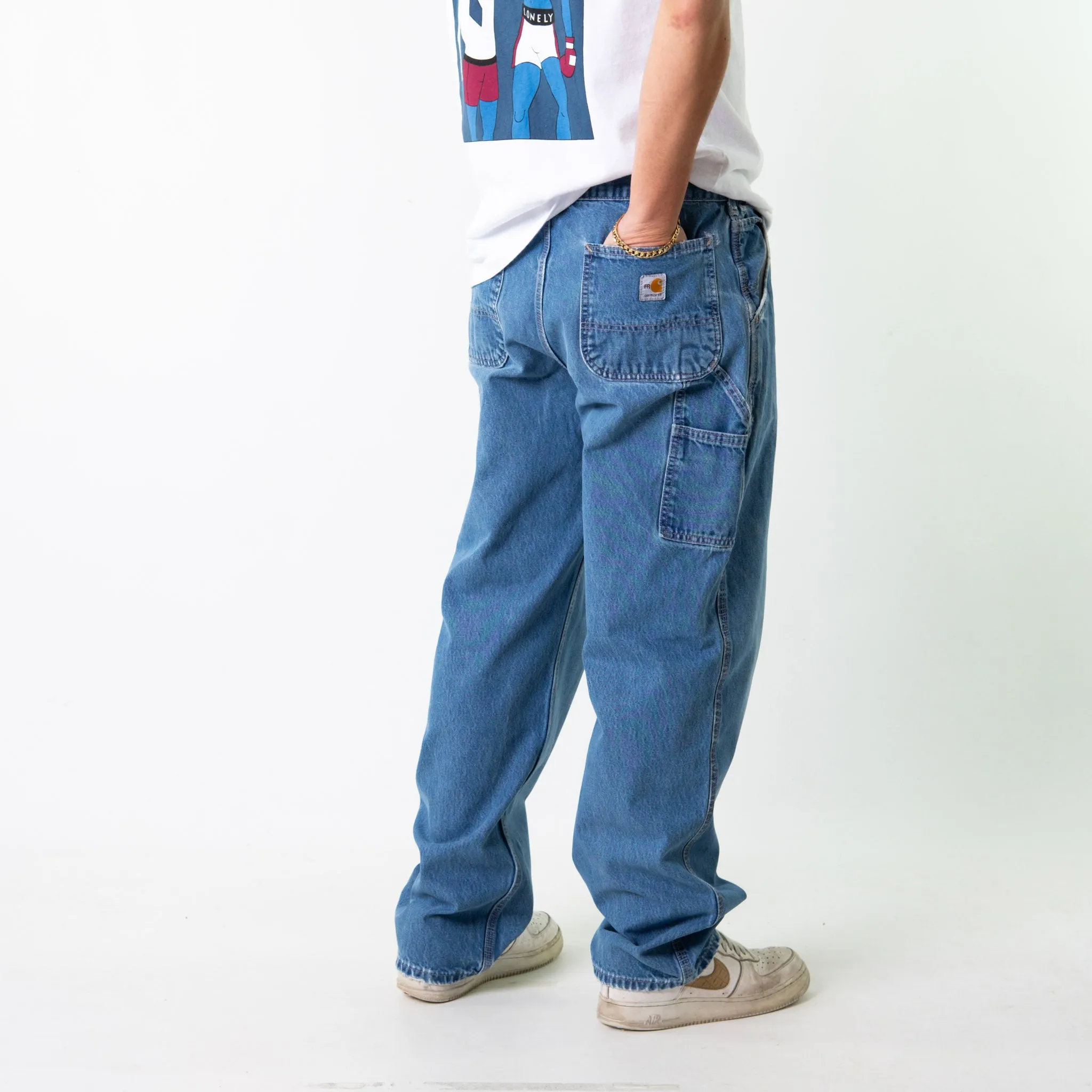 Blue Denim 90s Carhartt  Cargo Skater Trousers Pants Jeans (36x34)