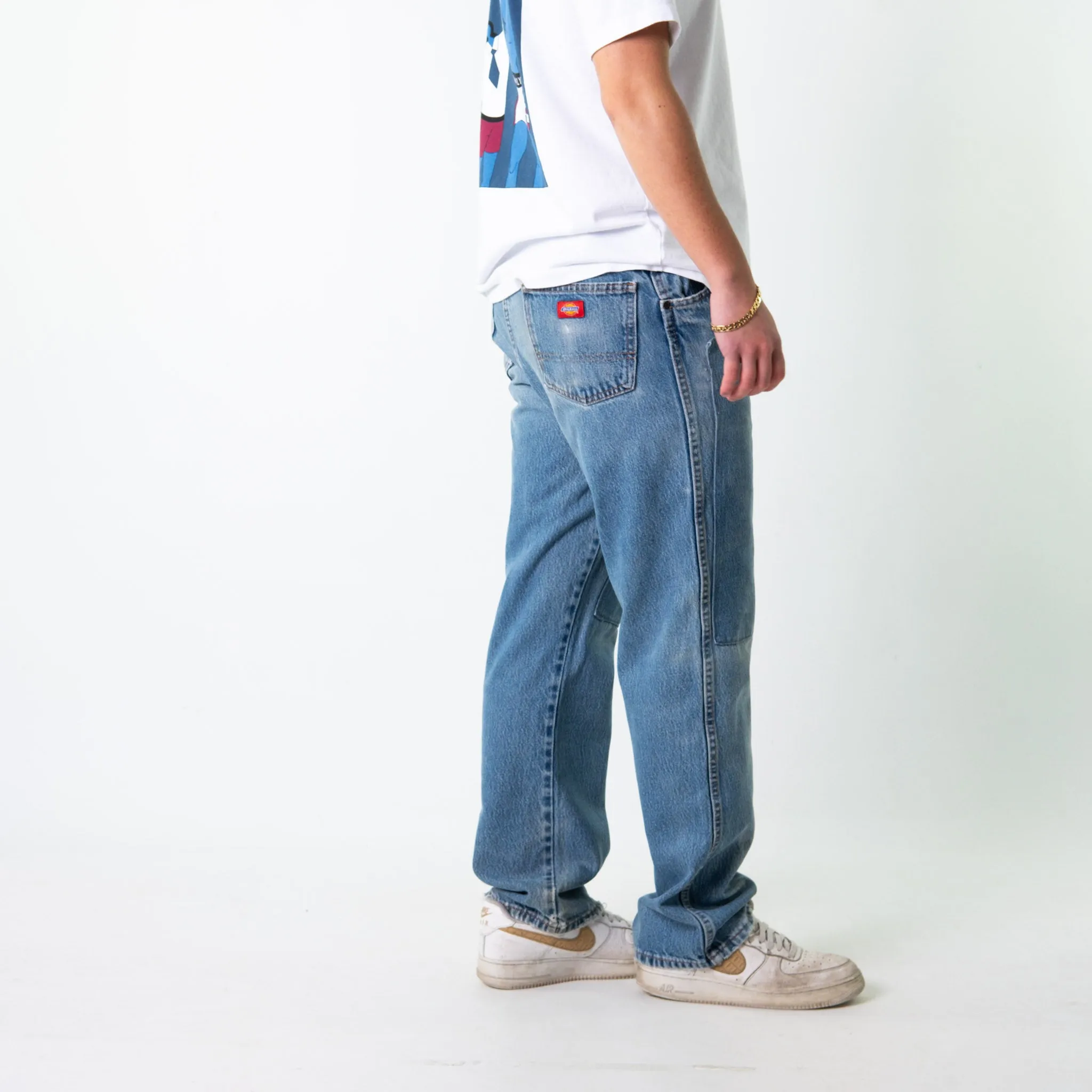 Blue Denim 90s Dickies  Cargo Skater Trousers Pants Jeans (36x32)