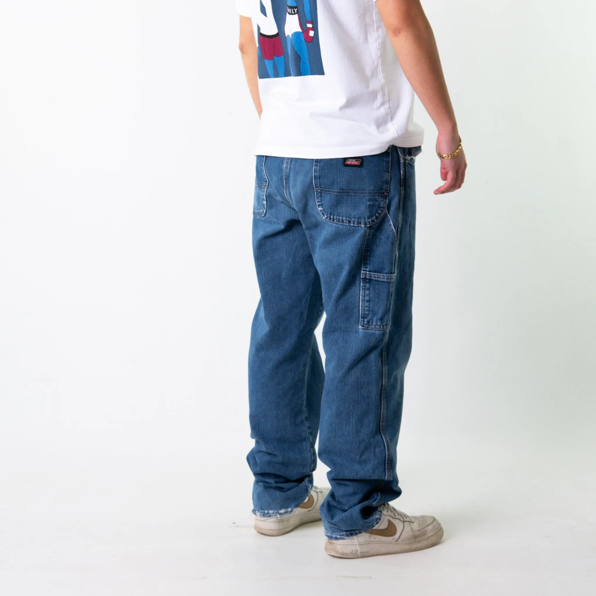 Blue Denim 90s Dickies  Cargo Skater Trousers Pants Jeans (36x34)