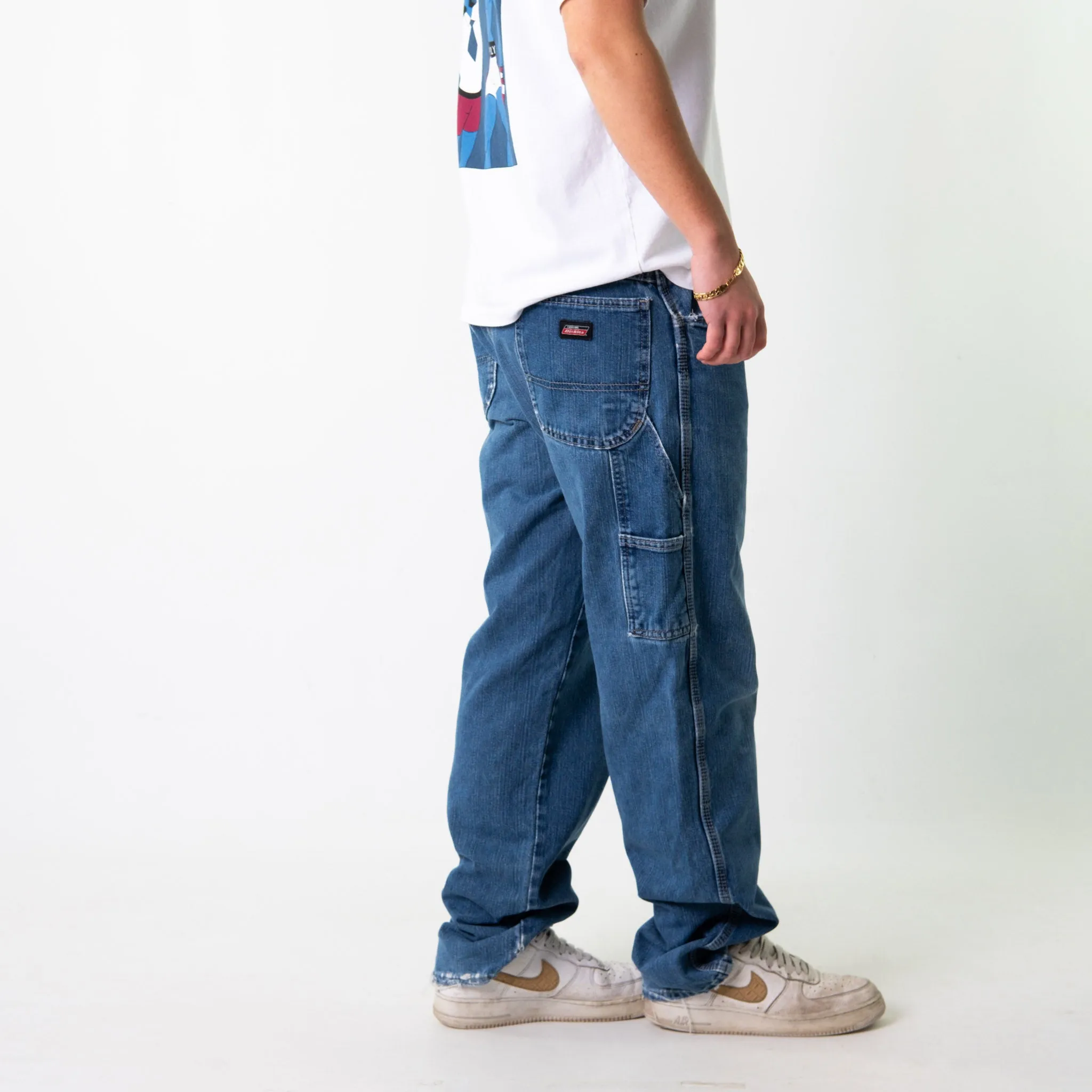 Blue Denim 90s Dickies  Cargo Skater Trousers Pants Jeans (36x34)