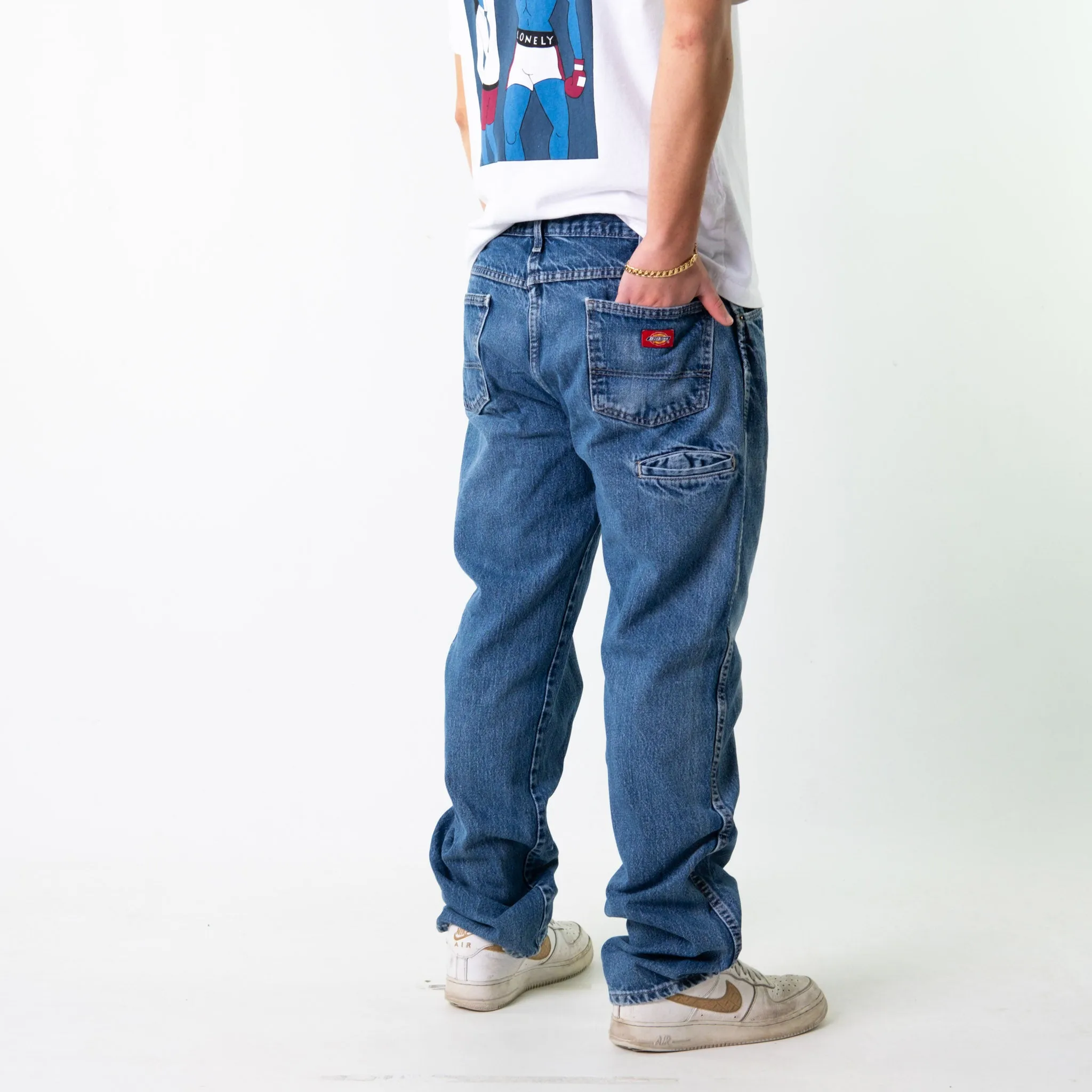 Blue Denim 90s Dickies  Cargo Skater Trousers Pants Jeans (38x34)