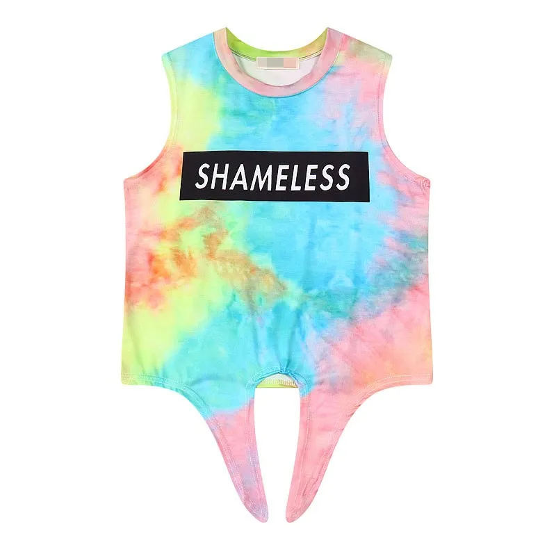 Blue Pink Shameless Galaxy Universe Tie Dye Sleeveless T Shirt Cami Tank Top