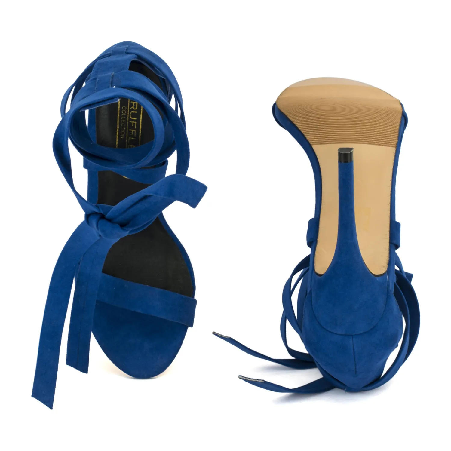 Blue Wrap Around Stiletto Sandals