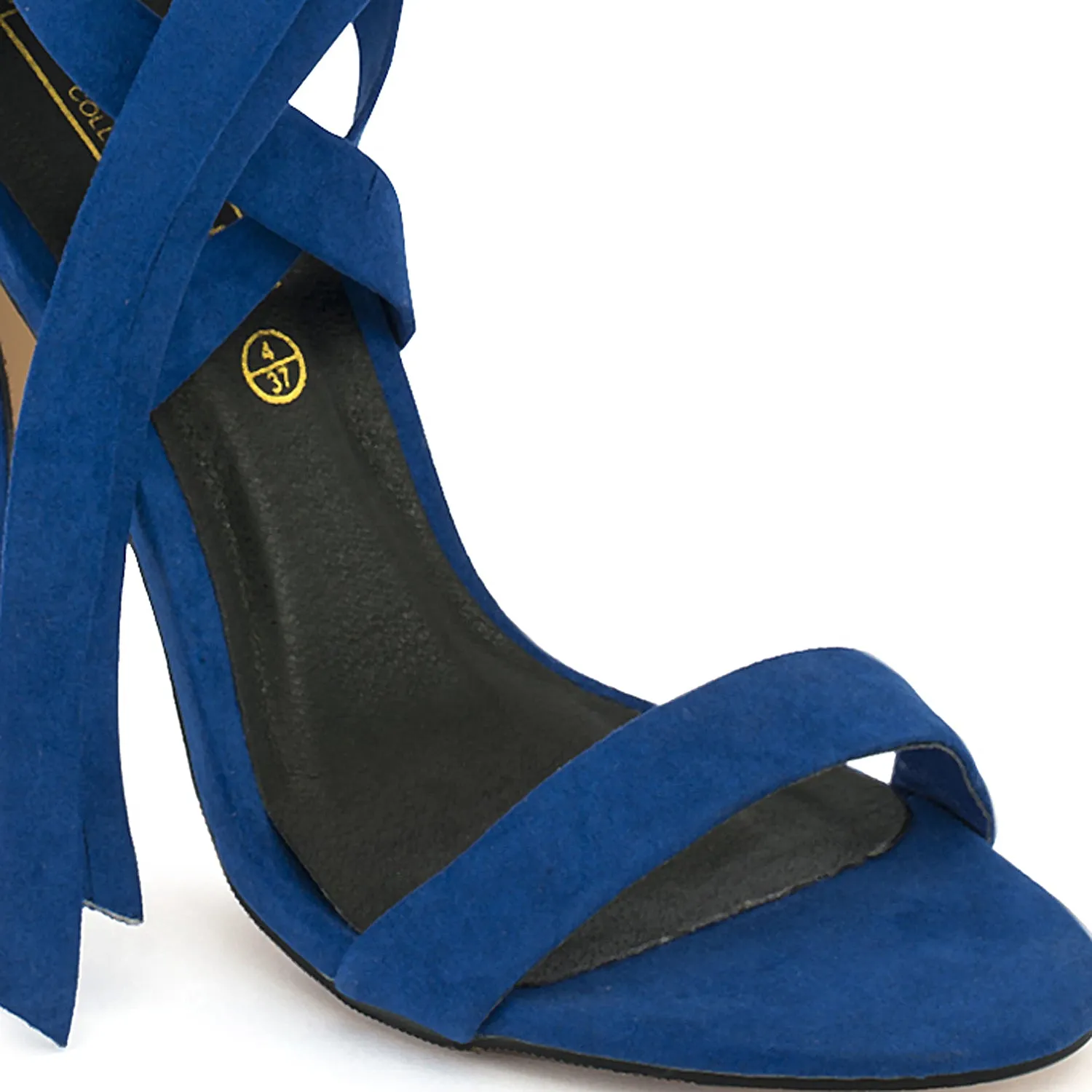 Blue Wrap Around Stiletto Sandals