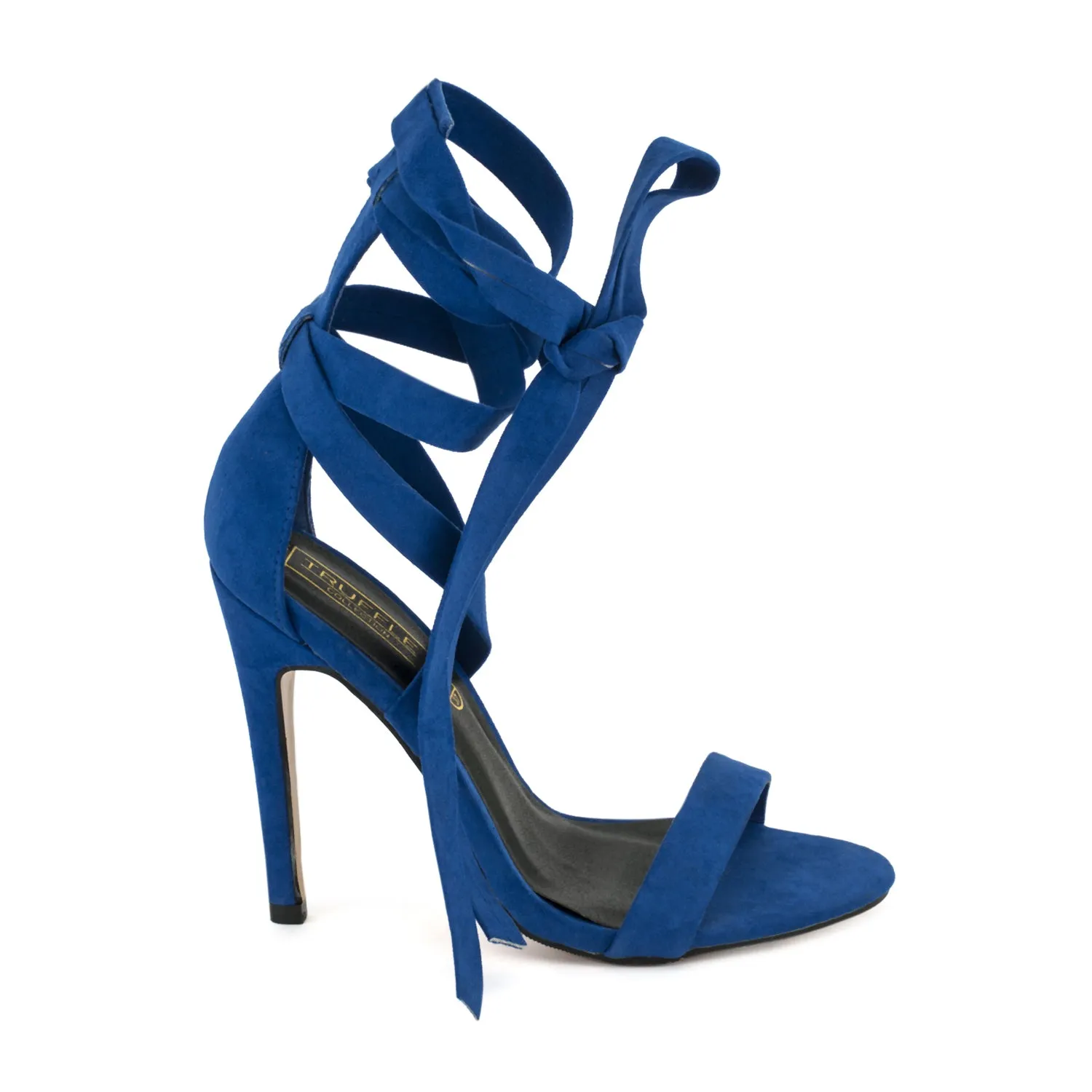 Blue Wrap Around Stiletto Sandals