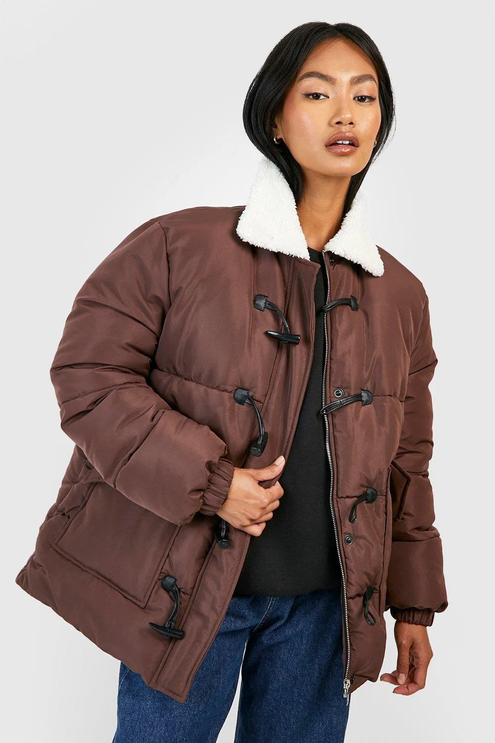 Borg Collar Puffer Jacket