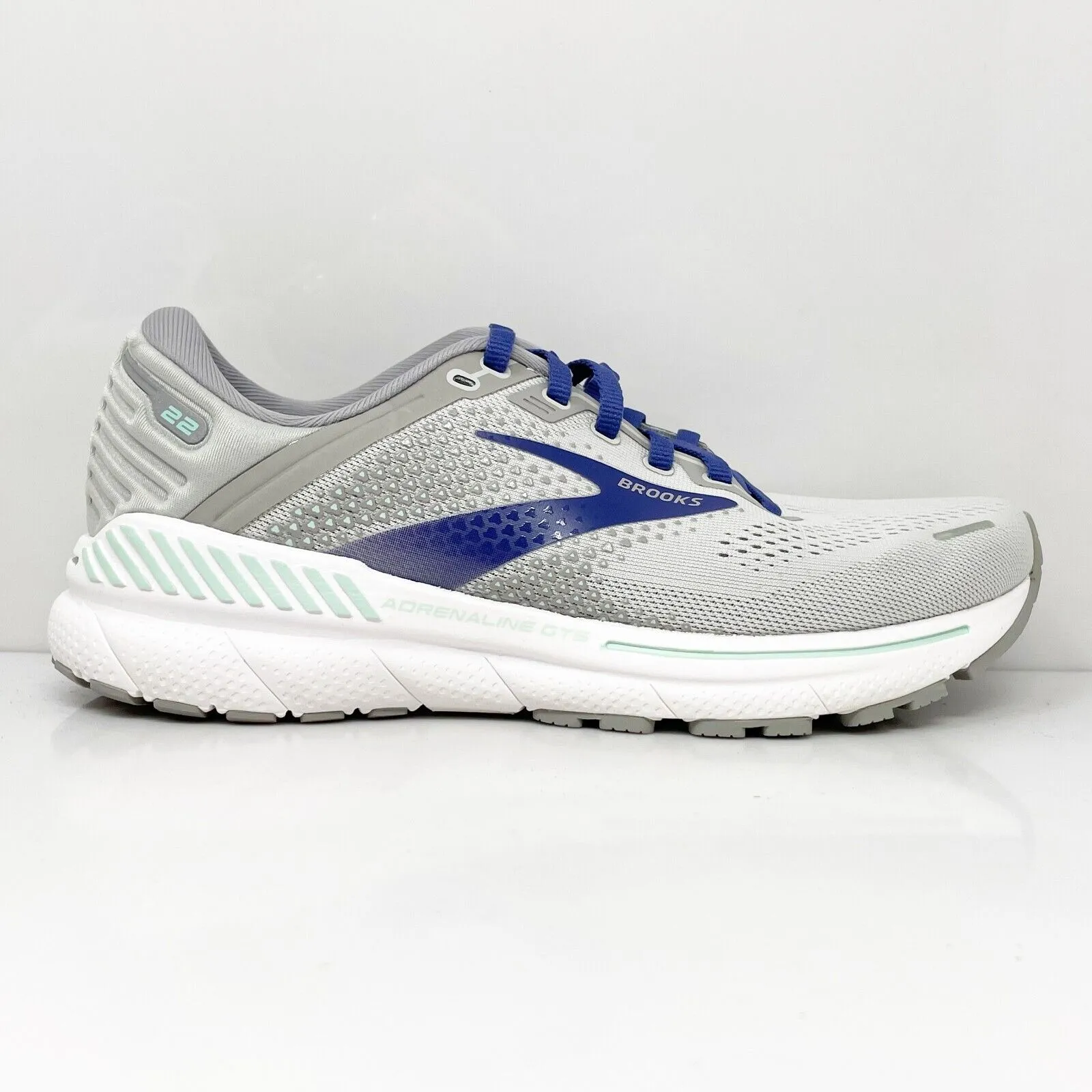 Brooks Womens Adrenaline GTS 22 1203531D045 Gray Running Shoes Sneakers Size 8 D