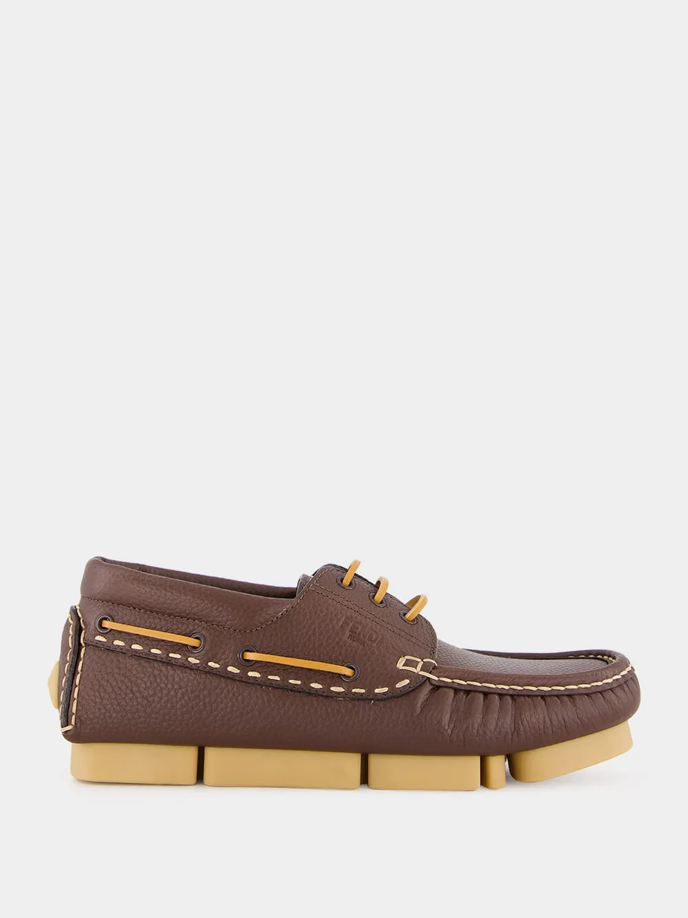 Brown Deck Lace-Ups Loafers