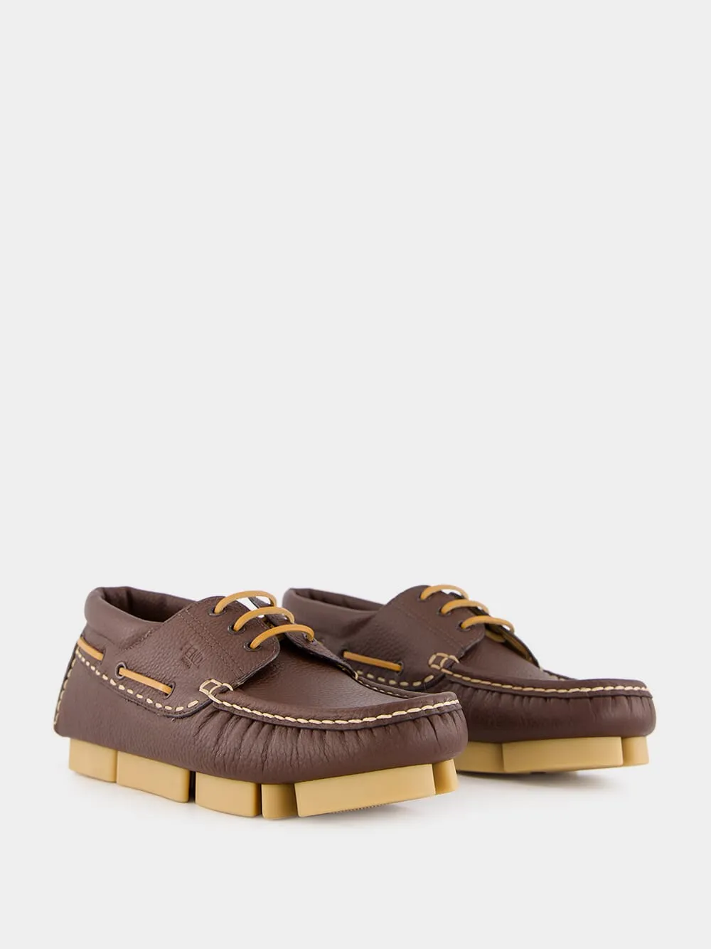 Brown Deck Lace-Ups Loafers