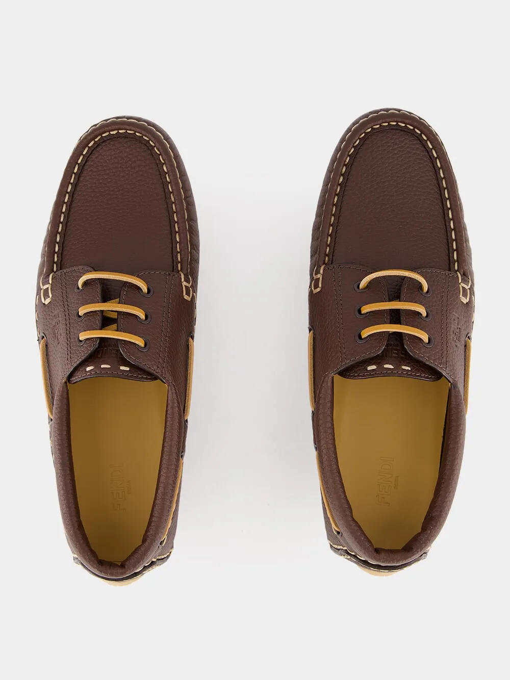 Brown Deck Lace-Ups Loafers